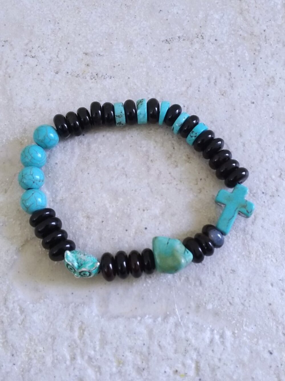 Free-Spirit Energy 4 Your Bracelet Stacks! Turquoise + Brown! Owls Cross Wisdom